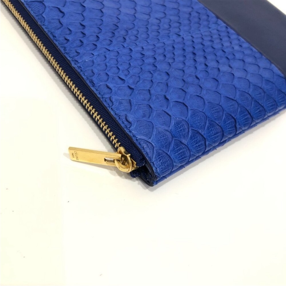 Celine Blue Python Leather Zippy Pouch - image 8